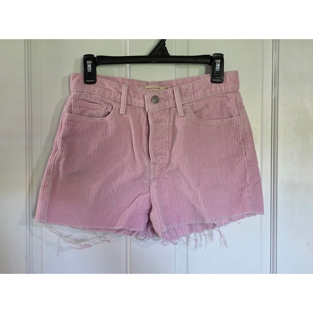 Levis Wedgie Straight Pink Corduroy Cut Off Shorts Womens 28 34964-0170 Western